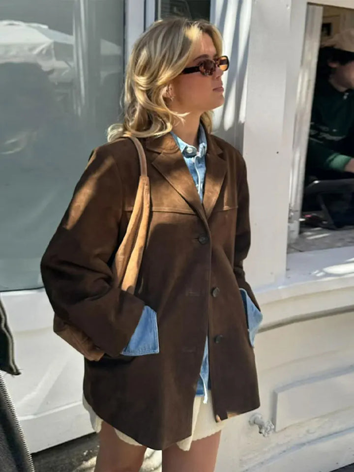 Klara Vintage-Look Suede Blazer