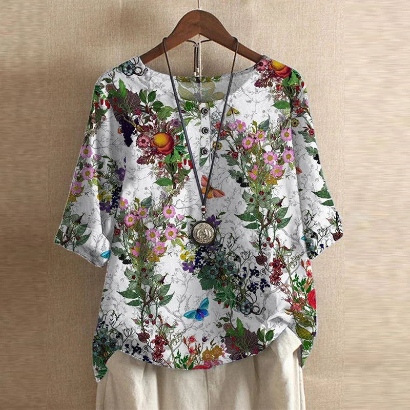 Xaveria Damenbluse mit Grafikdruck