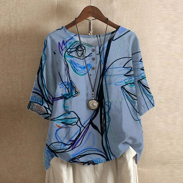 Xaveria Damenbluse mit Grafikdruck