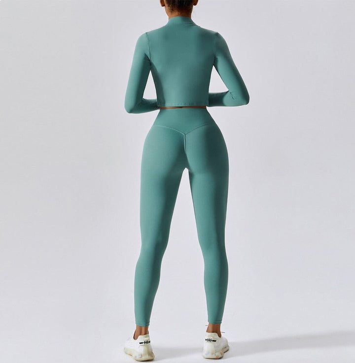 Doreen Damen 3-Teiliges Fitness-Set mit Zipper