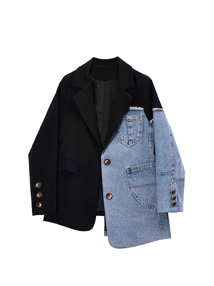 Olinda Vintage Patchwork Denim-Blazer