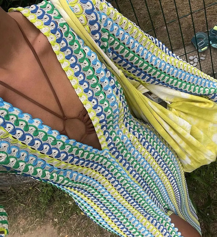 Giada Damen Maxikleid mit Rückenausschnitt & Schlitz