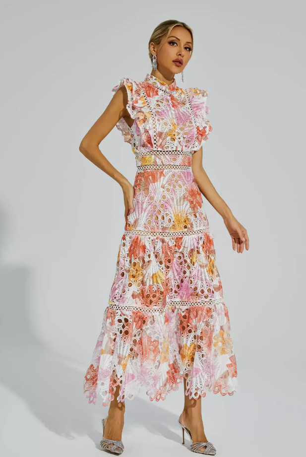 Chiara Damen Elegantes Sommerkleid mit Faltendetail