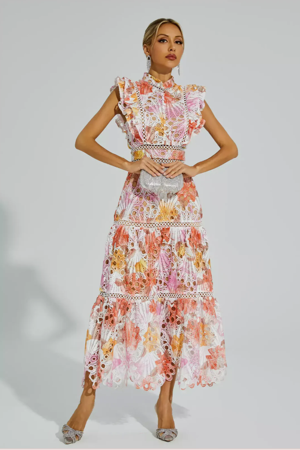 Chiara Damen Elegantes Sommerkleid mit Faltendetail