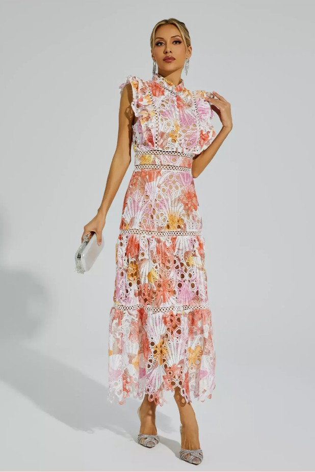 Chiara Damen Elegantes Sommerkleid mit Faltendetail