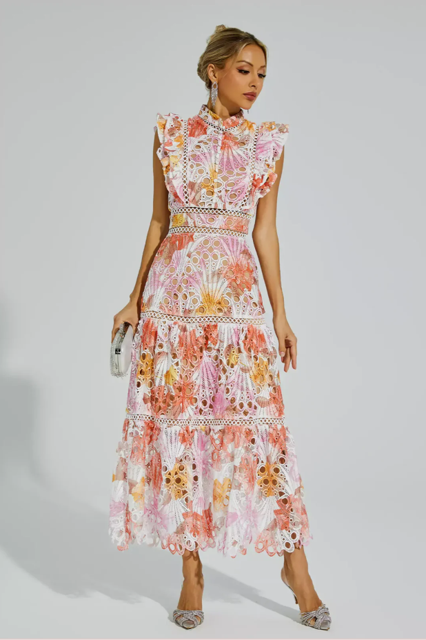 Chiara Damen Elegantes Sommerkleid mit Faltendetail