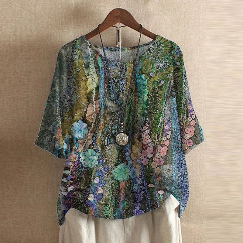 Xaveria Damenbluse mit Grafikdruck