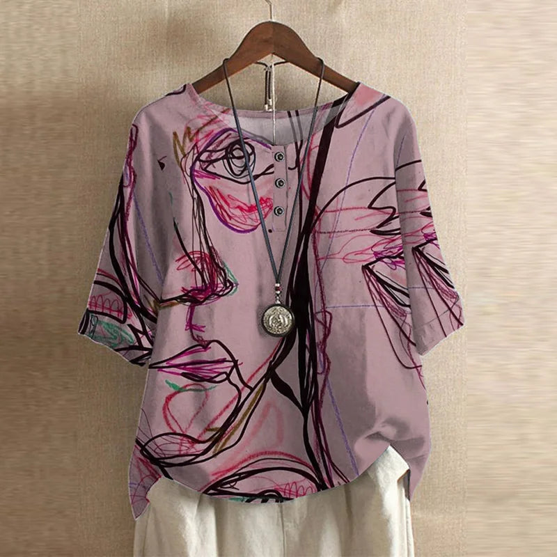 Xaveria Damenbluse mit Grafikdruck