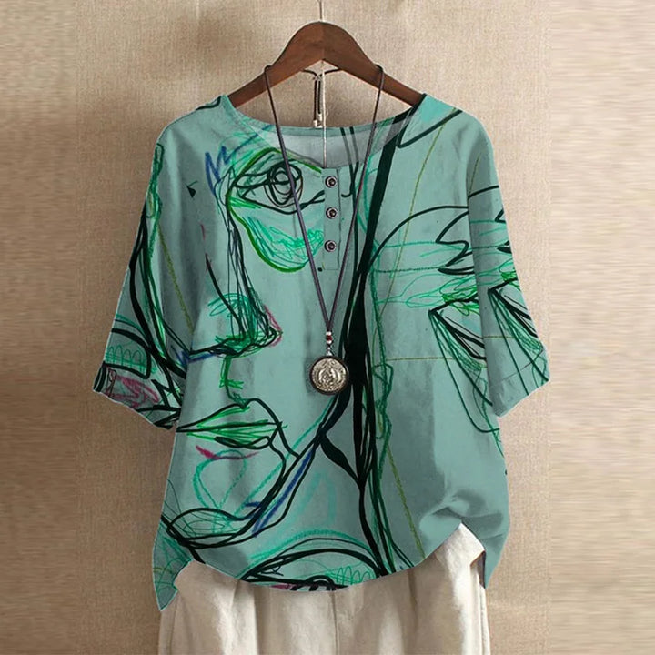 Xaveria Damenbluse mit Grafikdruck