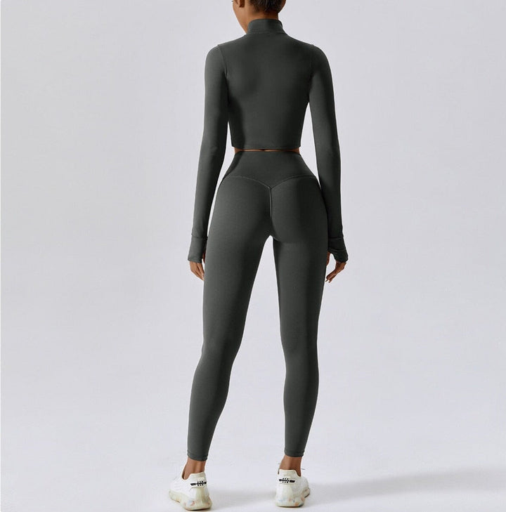 Doreen Damen 3-Teiliges Fitness-Set mit Zipper