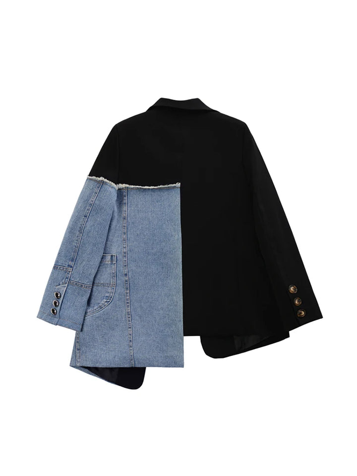 Olinda Vintage Patchwork Denim-Blazer
