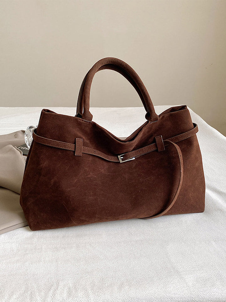 Ylenia Handtasche aus Wildlederimitat mit Schnalle
