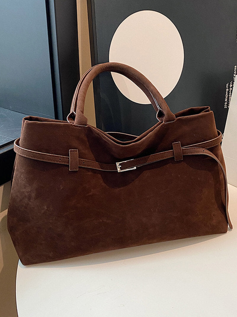 Ylenia Handtasche aus Wildlederimitat mit Schnalle