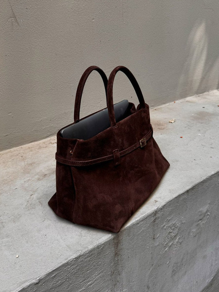 Ylenia Handtasche aus Wildlederimitat mit Schnalle