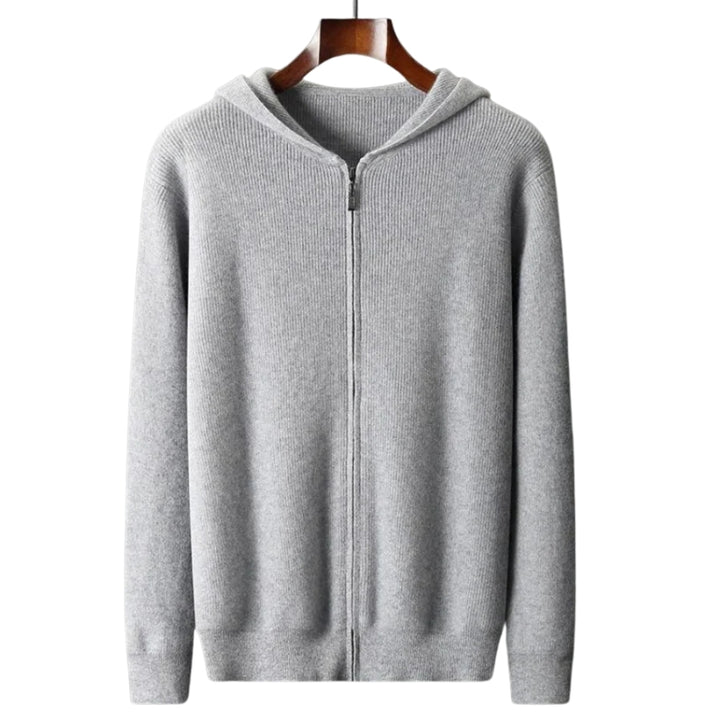 Strickjacke mit Kapuze und durchgehendem Reißverschluss