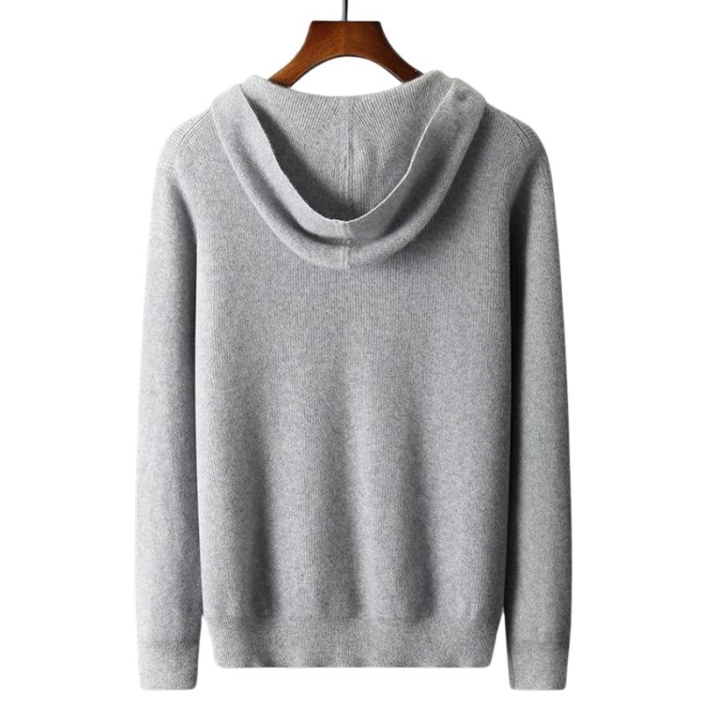 Strickjacke mit Kapuze und durchgehendem Reißverschluss