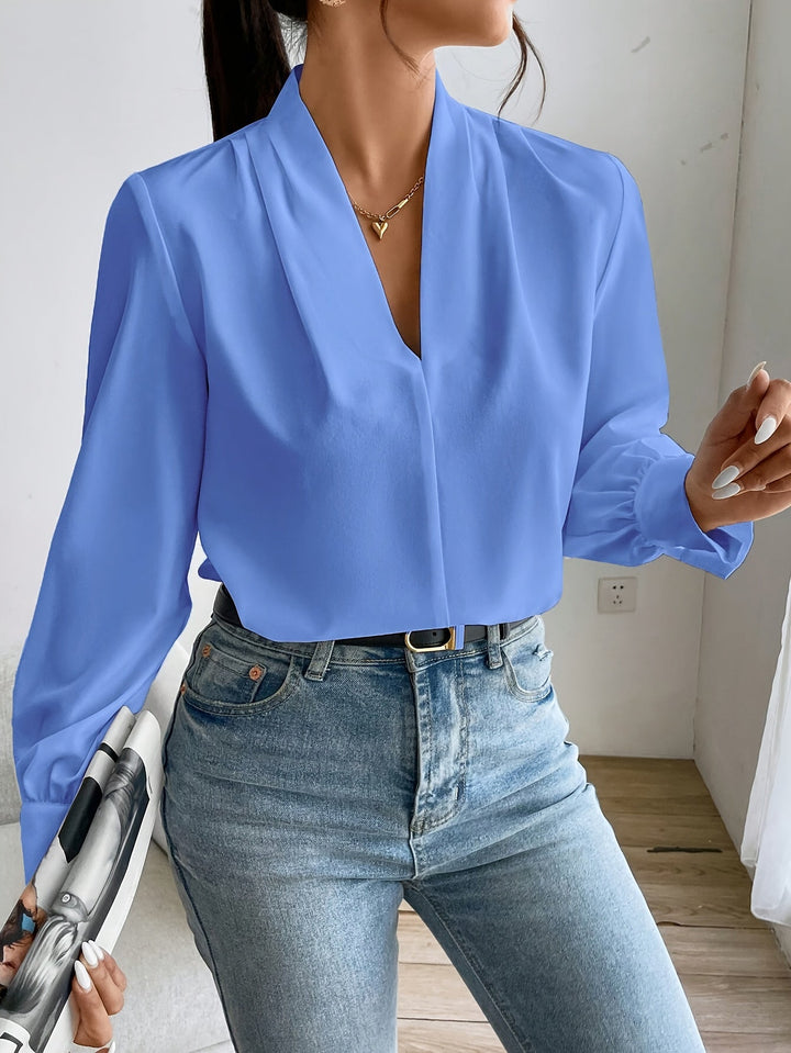 Gesa V-Ausschnitt Langarm Bluse