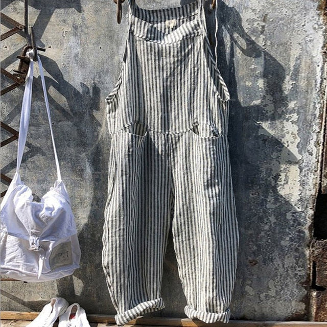 Odelia Gestreifter Baggy-Jumpsuit