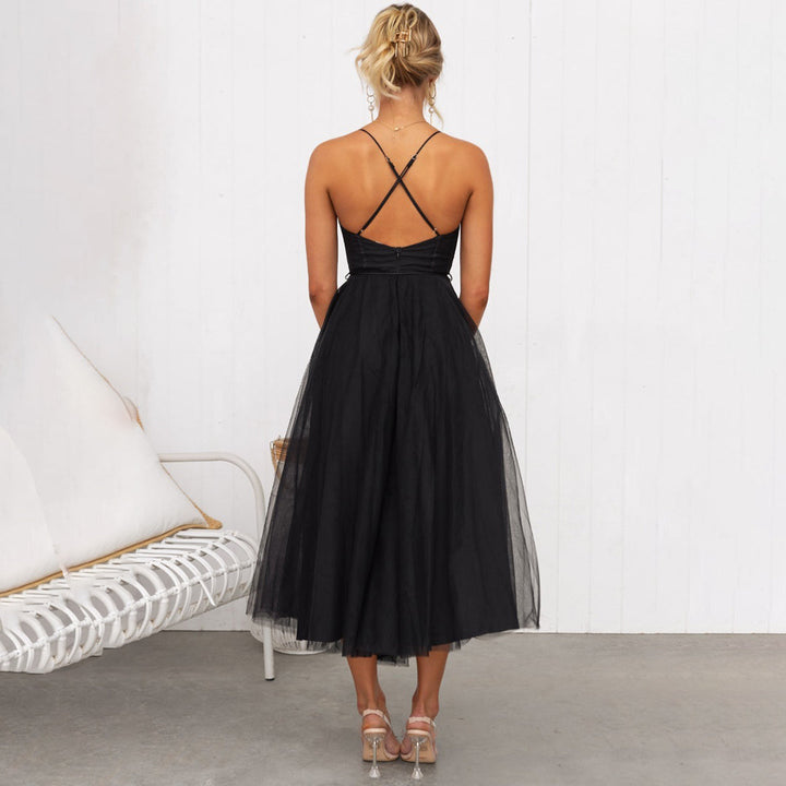 Ilona Schulterfreies Abendkleid aus Mesh