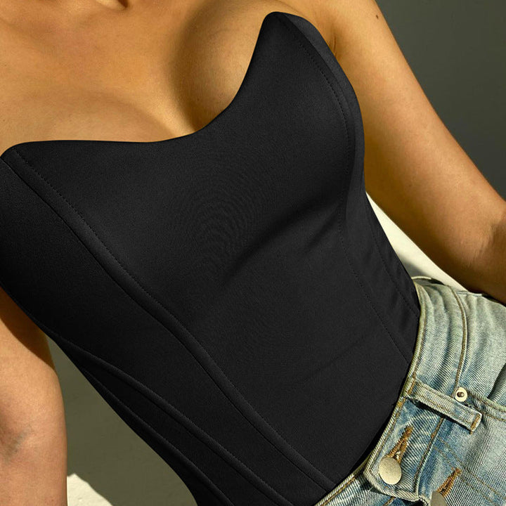Trendiges Armelloses Corsagen-Crop-Top für Damen