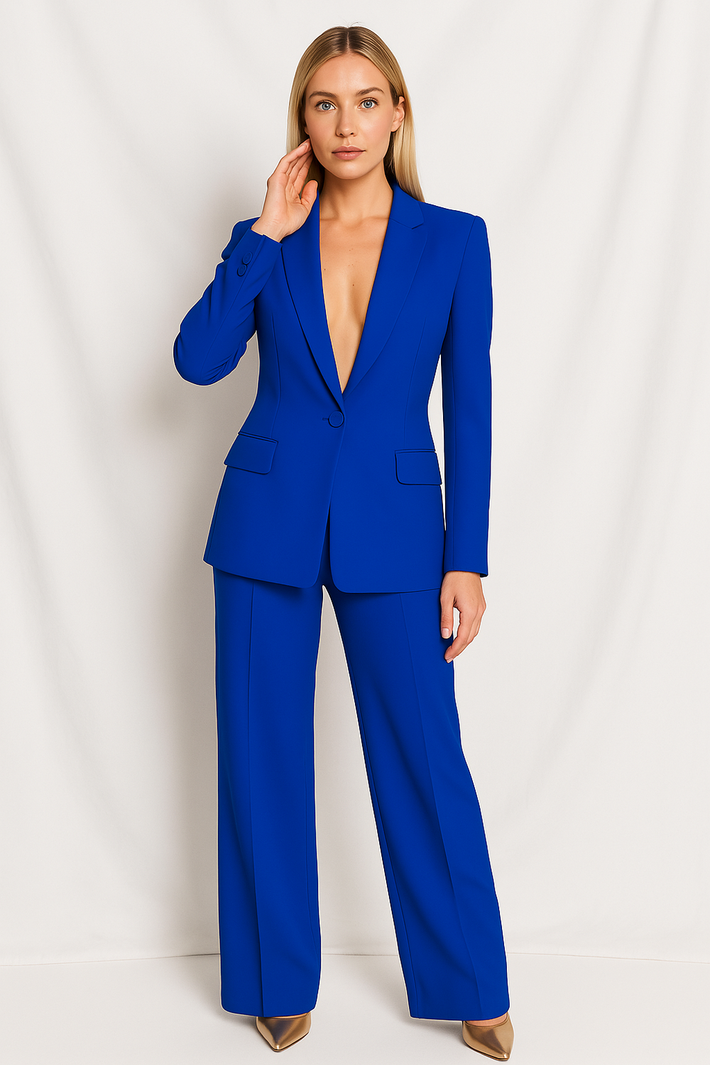 Blauer Zweiteiler für Frauen – markanter Business-Look mit modernem Touch