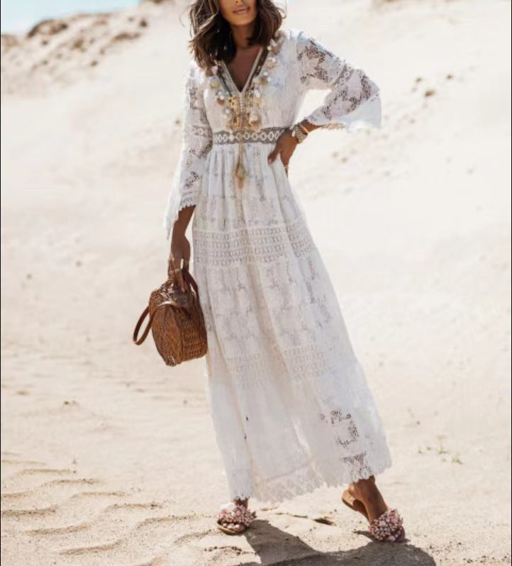 Alena Elegantes Boho-Maxikleid für Damen