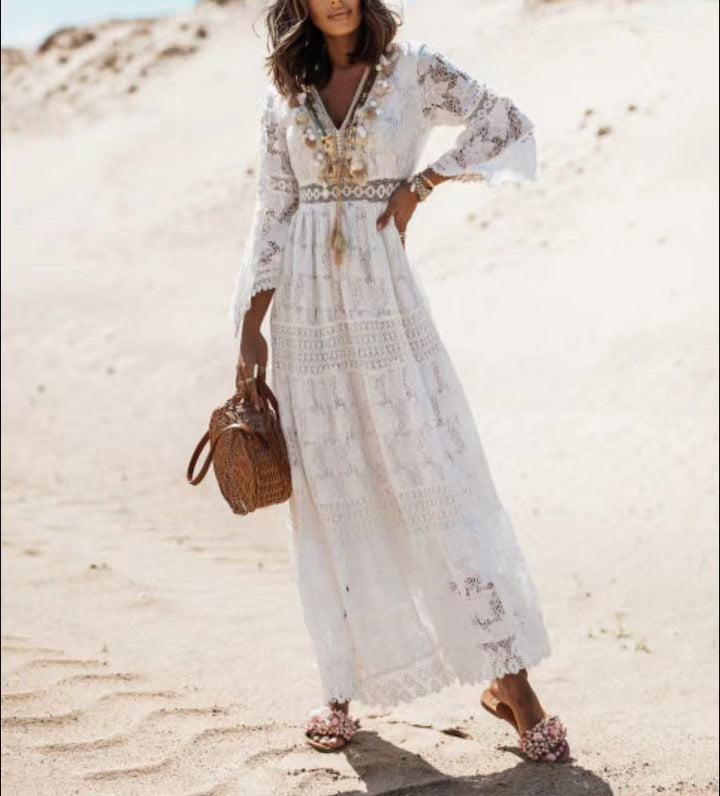 Alena Elegantes Boho-Maxikleid für Damen