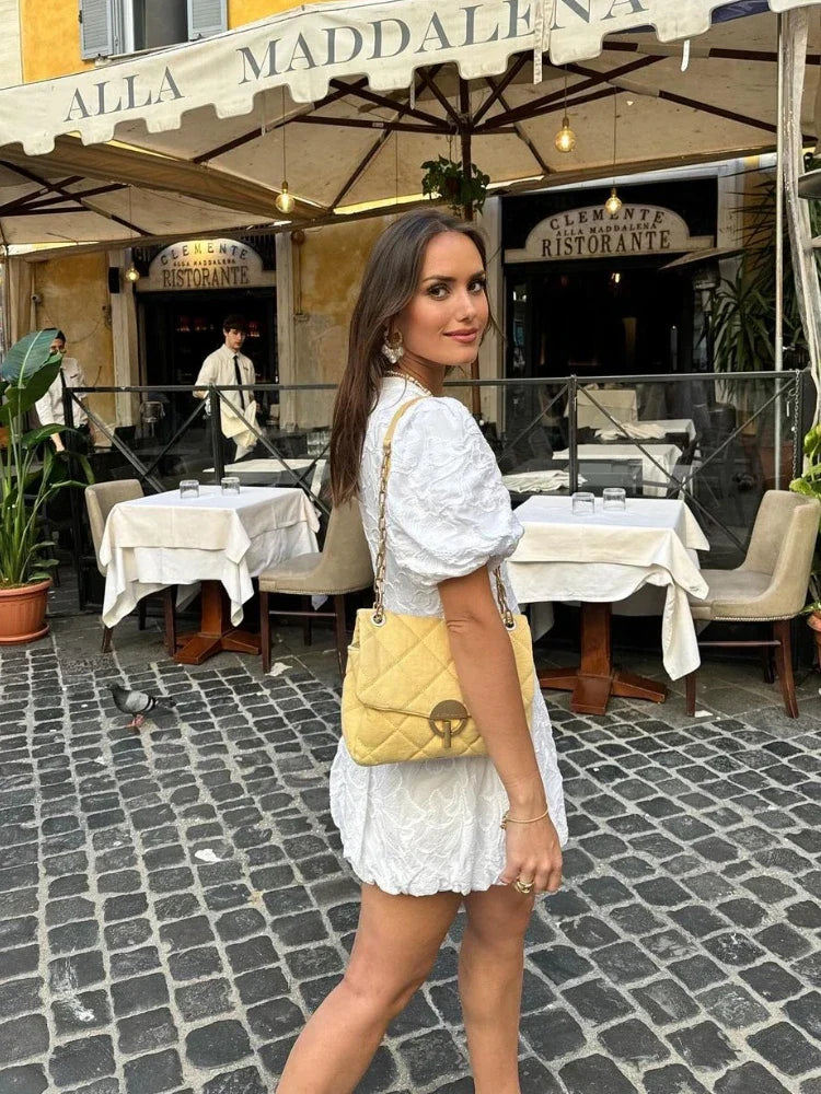 Alexine Schmeichelndes Weißes Kleid für Damen