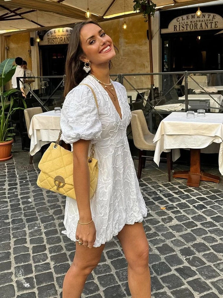 Alexine Schmeichelndes Weißes Kleid für Damen