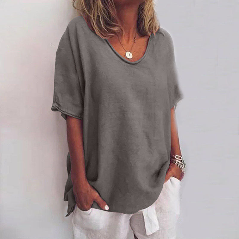 Alfrieda Bequeme Lockere Bluse für Damen in Dunkelgrau, mit weichem Material und entspannter Passform, ideal für lässige Outfits.