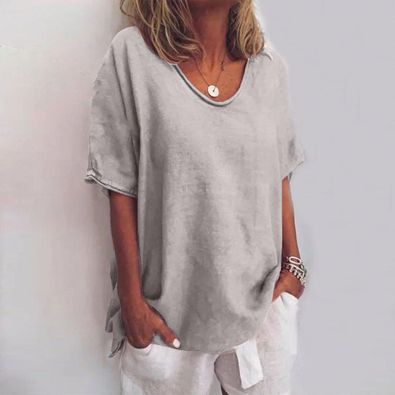 Alfrieda Bequeme Lockere Bluse für Damen in Grau, mit lockerem Schnitt und vielseitigem Design, perfekt für den Alltag.