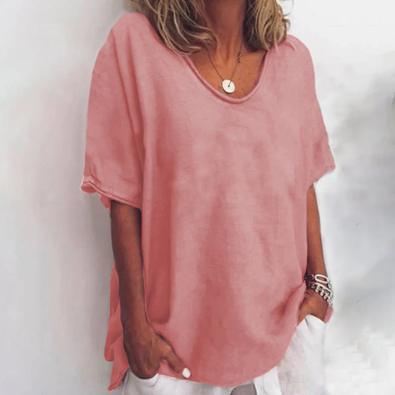 Alfrieda Bequeme Lockere Bluse für Damen in Rosa, eine weiche und feminine Bluse mit lockerer Passform für maximalen Komfort.