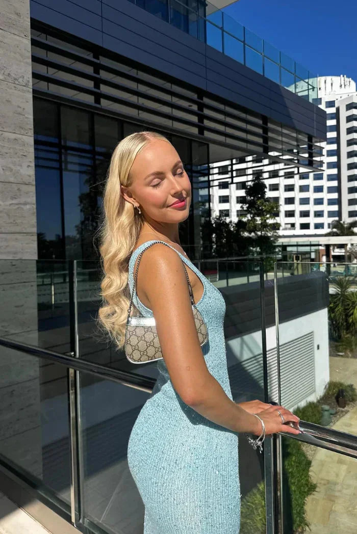 Alizee Funkelndes Ärmelloses Maxikleid für Damen