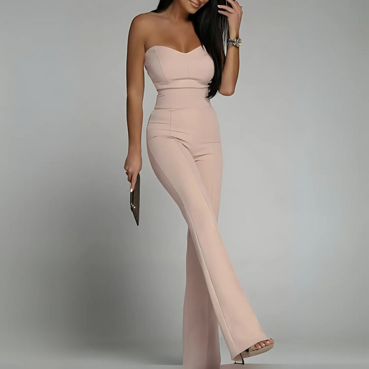 Anascha Schulterfreier Jumpsuit mit Tailliertem Oberteil für Damen in rosa, ein auffälliger und stilvoller Look für formelle oder legere Anlässe.