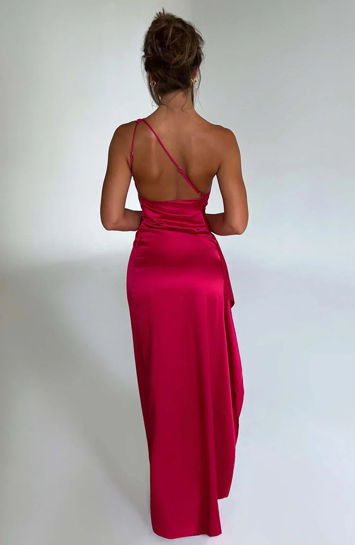 Ludmilla Maxikleid mit One-Shoulder-Design und Beinschlitz für Frauen