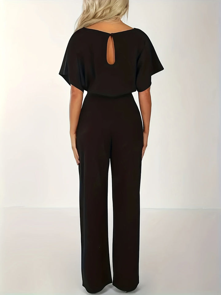 Arlette Damen - Jumpsuit mit kurzen Ärmeln und Bindegürtel - Modehaus Blum