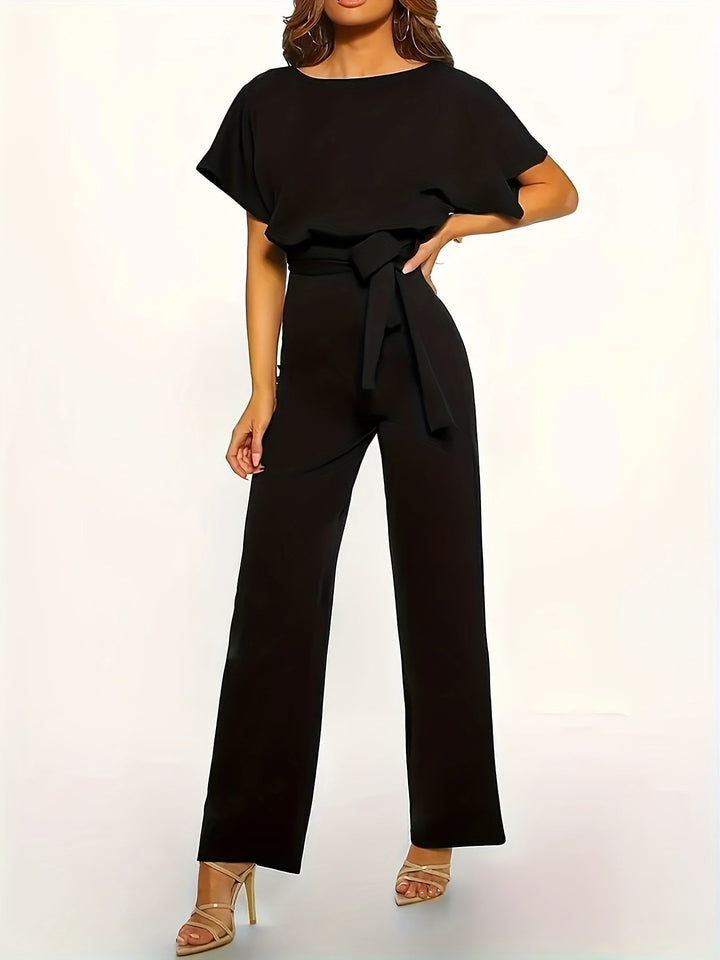 Arlette Damen - Jumpsuit mit kurzen Ärmeln und Bindegürtel - Modehaus Blum