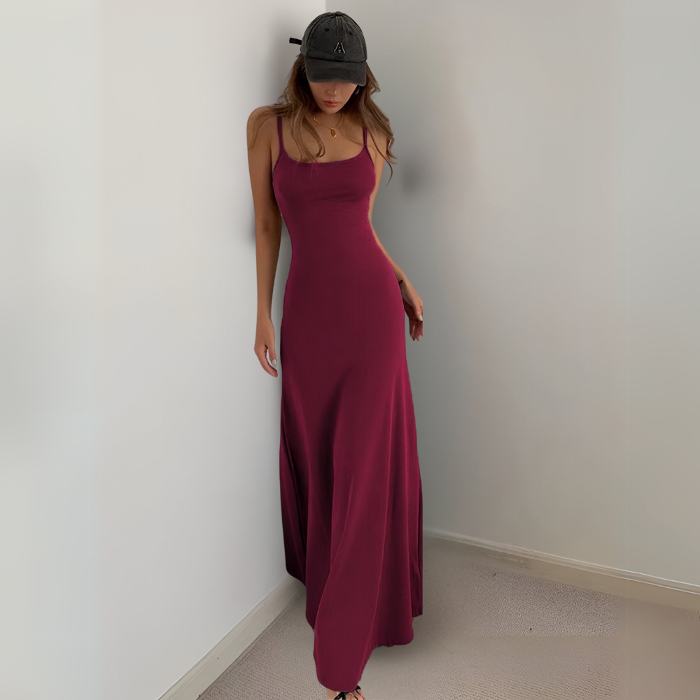 Athelia elegantes ärmelloses Bodycon-Kleid für Damen in Rot, mit einem auffälligen und selbstbewussten Look
