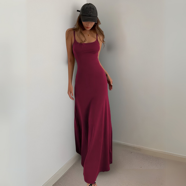 Athelia elegantes ärmelloses Bodycon-Kleid für Damen in Rot, mit einem auffälligen und selbstbewussten Look