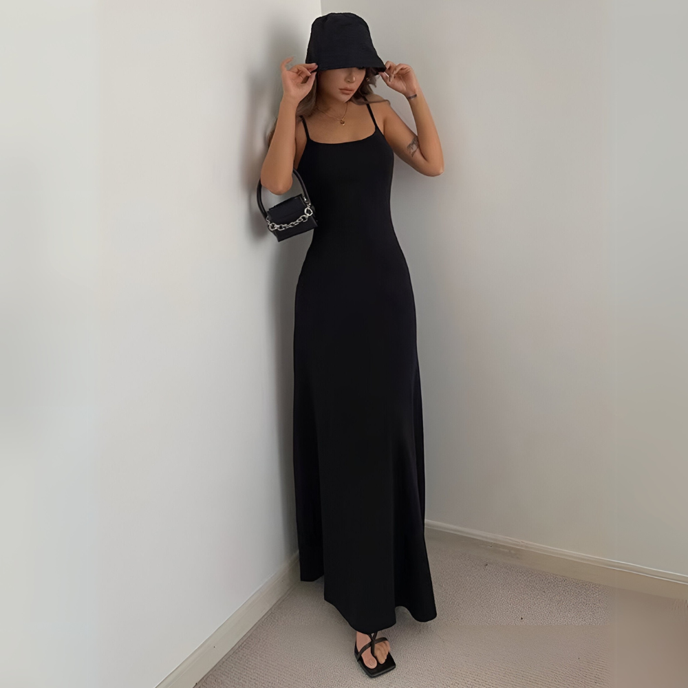 Athelia elegantes ärmelloses Bodycon-Kleid für Damen in Schwarz, mit einem schlanken und schmeichelhaften Design
