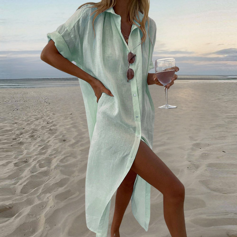 Azelia grünes Concept einfaches Maxidress-Shirt für Damen, mit einem frischen Grünton
