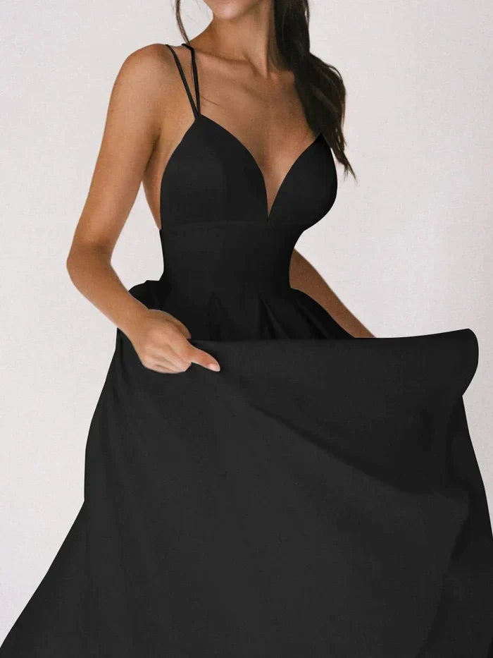 Concetta Damen Midikleid mit V-Ausschnitt