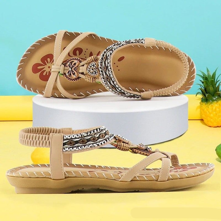 Beigefarbene Damen-Sandalen mit atmungsaktivem Design – leichte Orthopädische Komfort-Sandalen für warme Tage