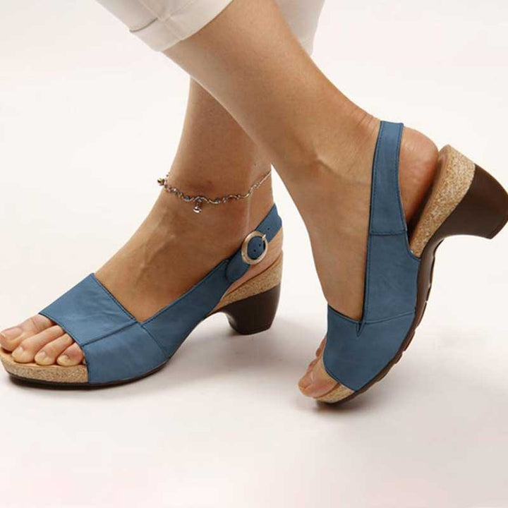 Bequeme Absatz-Sandalen für Damen in Blau einzigartige Damensandalen für trendbewusste Looks