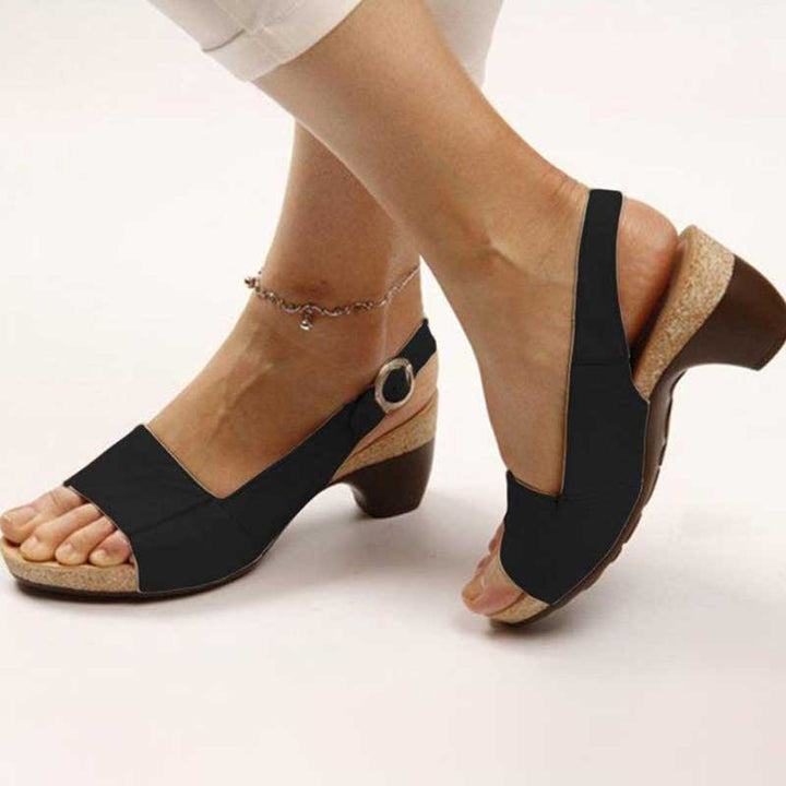 Bequeme Absatz-Sandalen für Damen in Schwarz vielseitige Damensandalen für Alltag und Abend