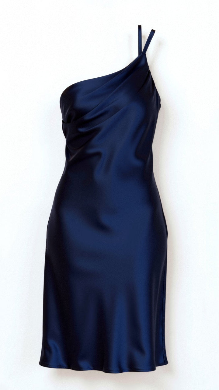 Umwerfendes Hochzeitsgäste Satin-Midikleid für Damen