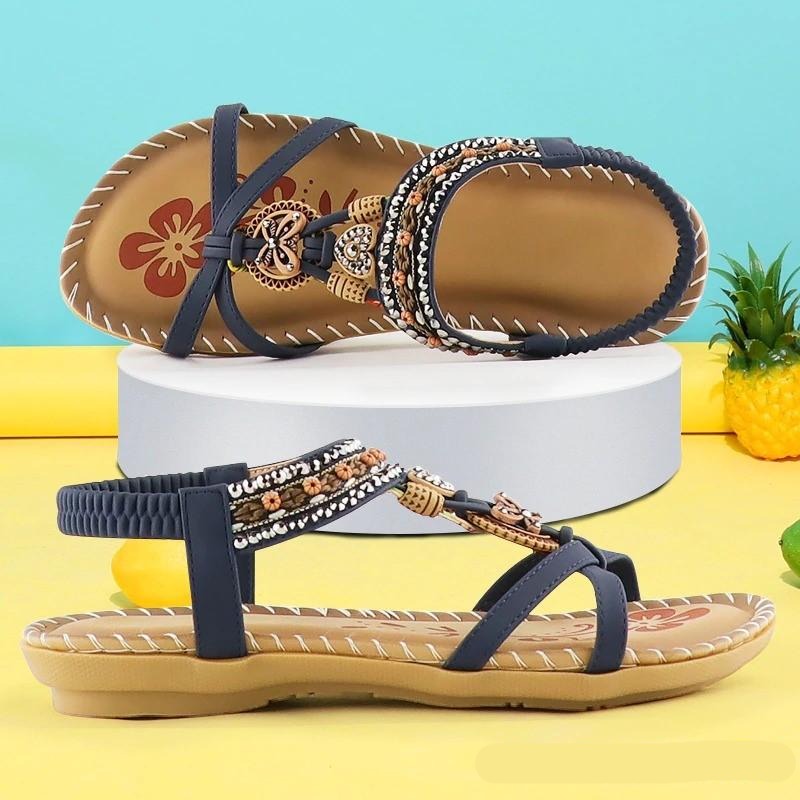 Blaue Damen-Sandalen mit weichem Fußbett – ergonomische Orthopädische Komfort-Sandalen für den täglichen Gebrauch