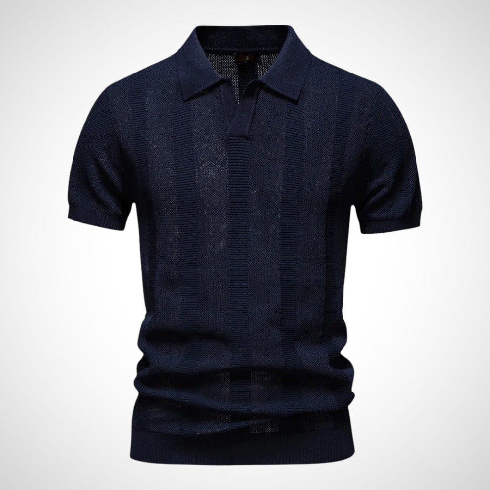 Blaues Herren-Polohemd mit zeitlosem Look – vielseitiges Baumwoll-Polohemd für Herren im Alltag