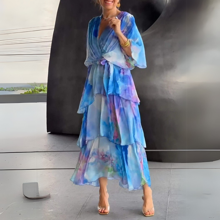 Celine Schickes Elegantes Multi-Farb Maxikleid für Damen