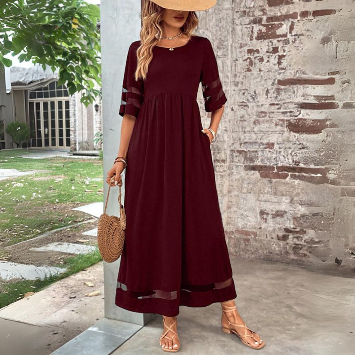 Cressida Atemberaubendes Bauchbedeckendes Kleid für Damen in Rot, perfekt für den Abend, mit einer reichen Farbe und einem eleganten Schnitt.